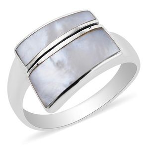 NWT Sterling Silver Mother of Pearl Bypass Ring! Sz 11